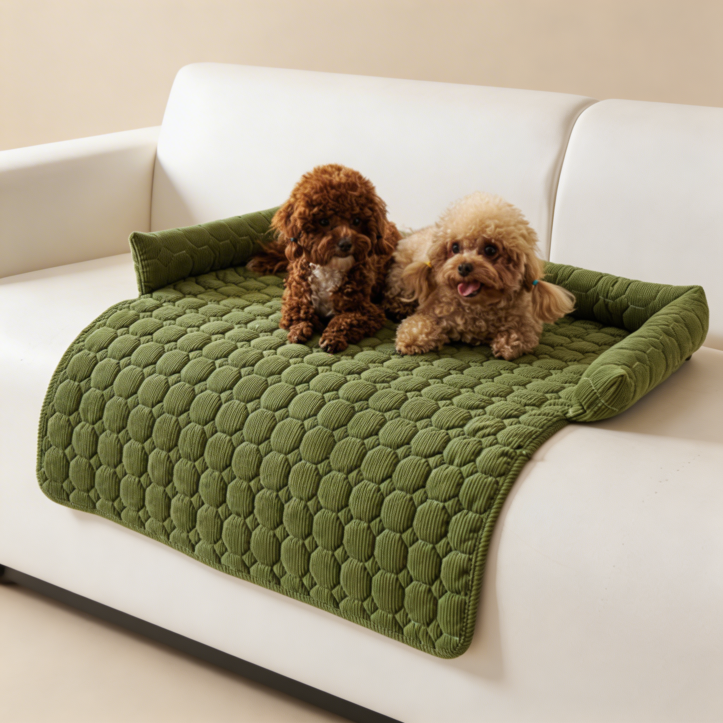 Cozy Haven | Dog Bed with Non-Slip Base & Bolstered Sides | Soft Microfiber