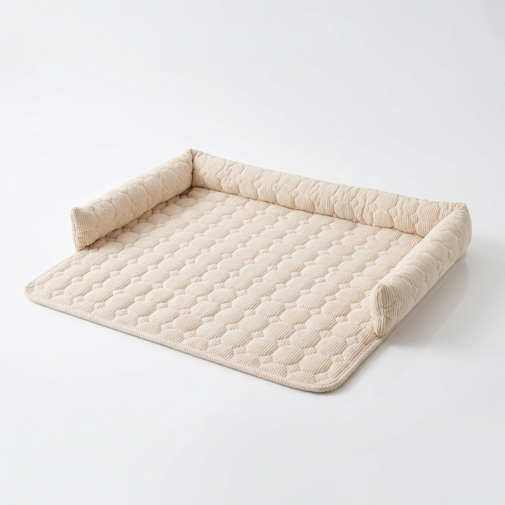Cozy Haven | Dog Bed with Non-Slip Base & Bolstered Sides | Soft Microfiber