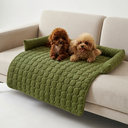 Cozy Haven | Dog Bed with Non-Slip Base & Bolstered Sides | Soft Microfiber